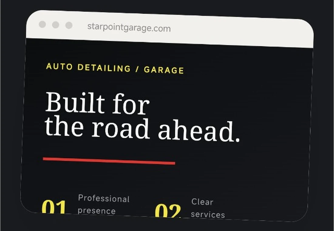 Preview project website Starpoint Garage